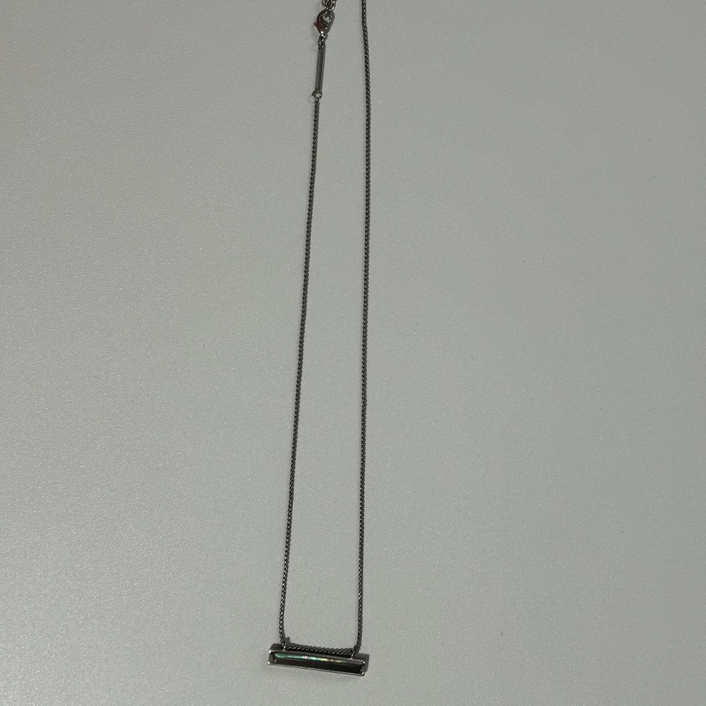 Kendra Scott Silver Black MOP Leanor Necklace